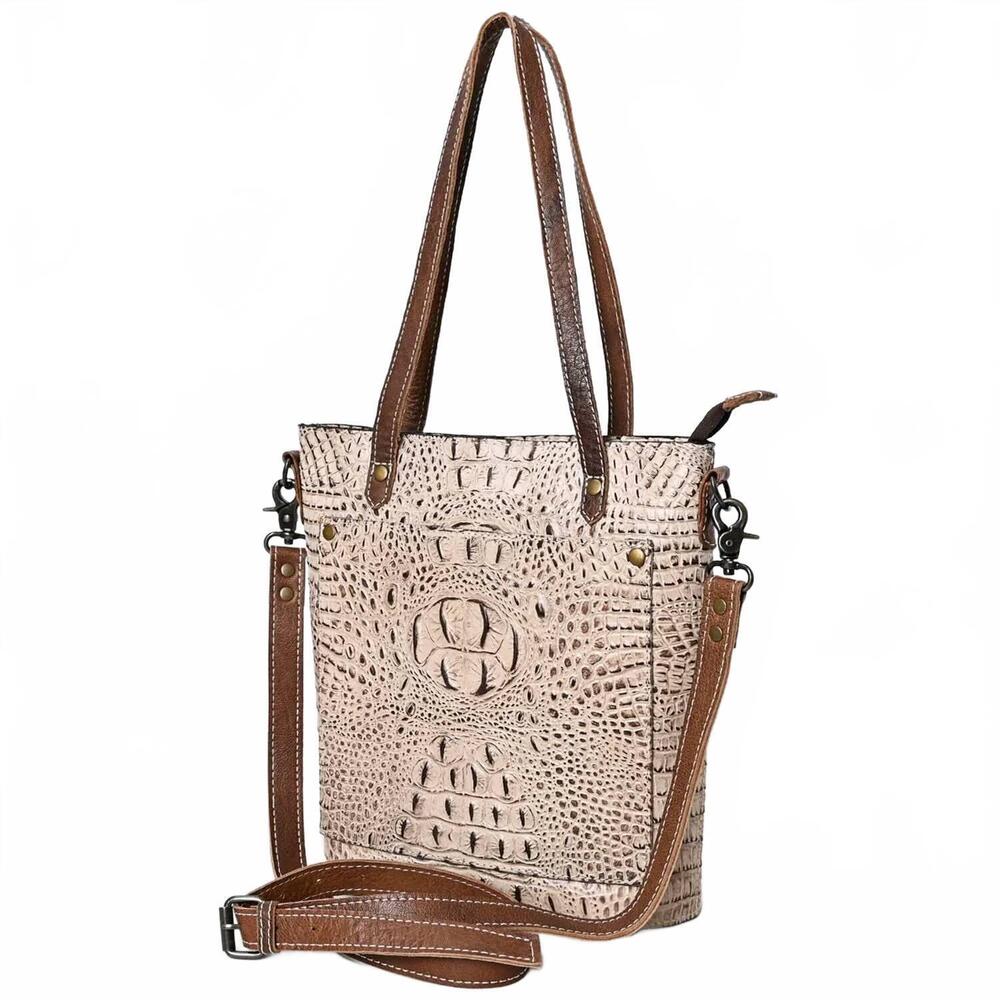NEW AMERICAN DARLING women's carolina ridge leather bag in ivory